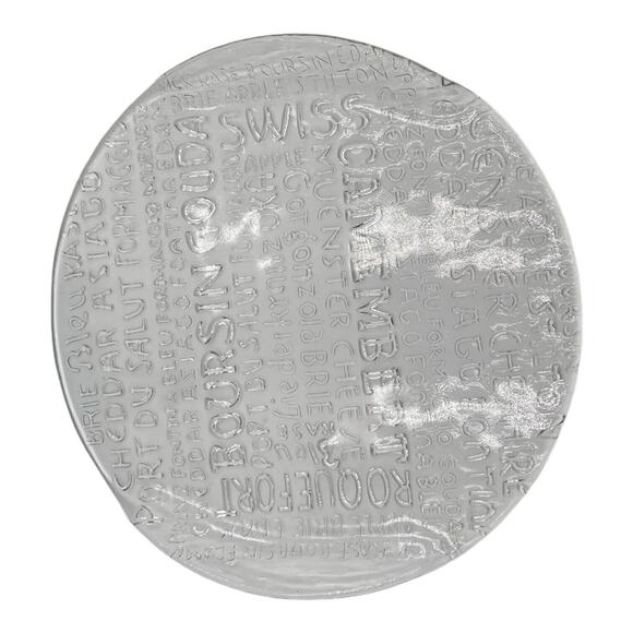 Vintage 1970s Cheese Charcuterie 12” Wide Cheese Names Platter Tray Curled Edges - Picture 5 of 8